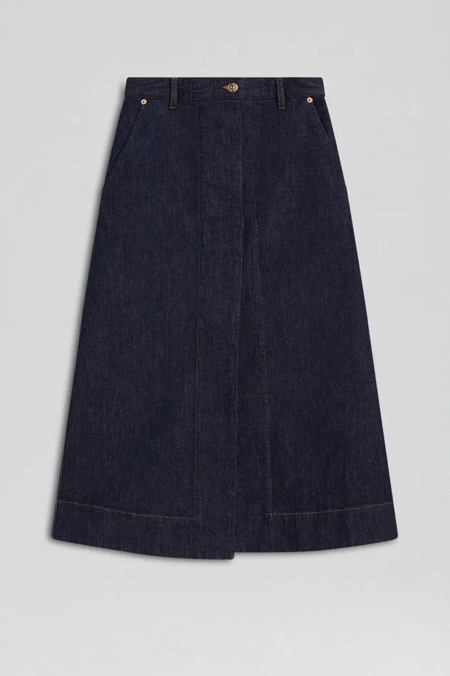 DENIM SKIRT INDIGO Women Skirts Scanlan Theodore DENIM SKIRT INDIGO Women Skirts Scanlan Theodore