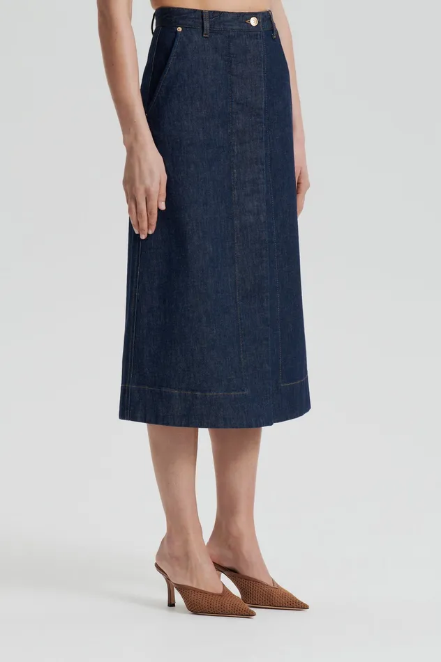 DENIM SKIRT INDIGO Women Skirts Scanlan Theodore DENIM SKIRT INDIGO Women Skirts Scanlan Theodore