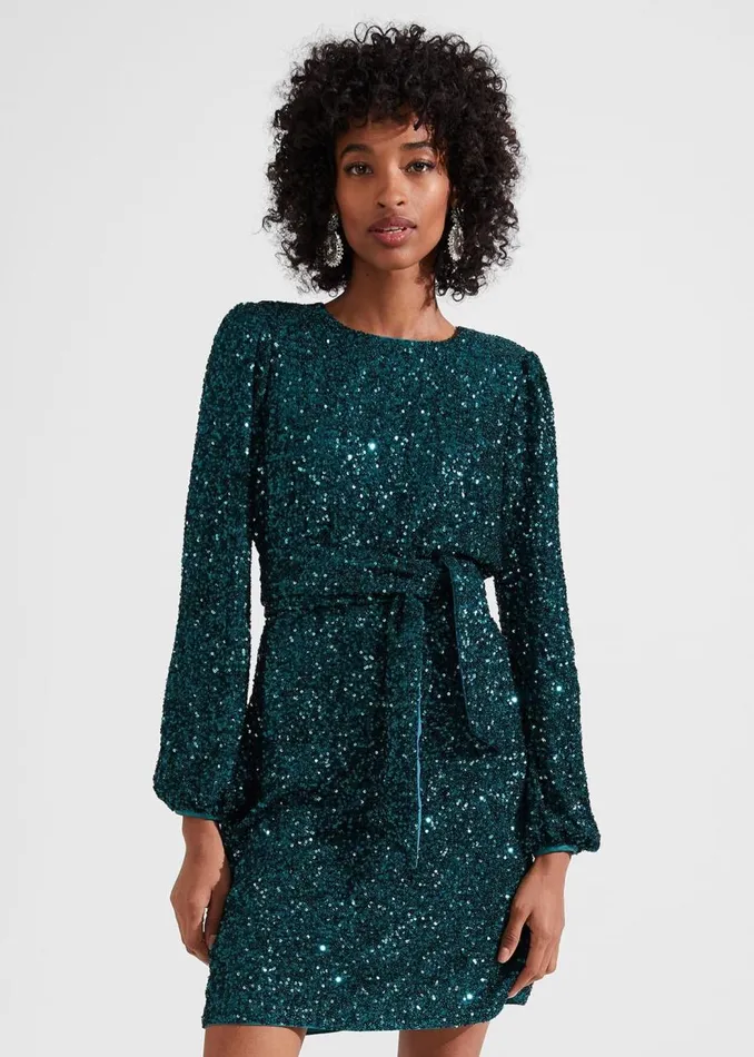 Dresses and Jumpsuits Women HOBBS Bette Sequin Dress Evergreen