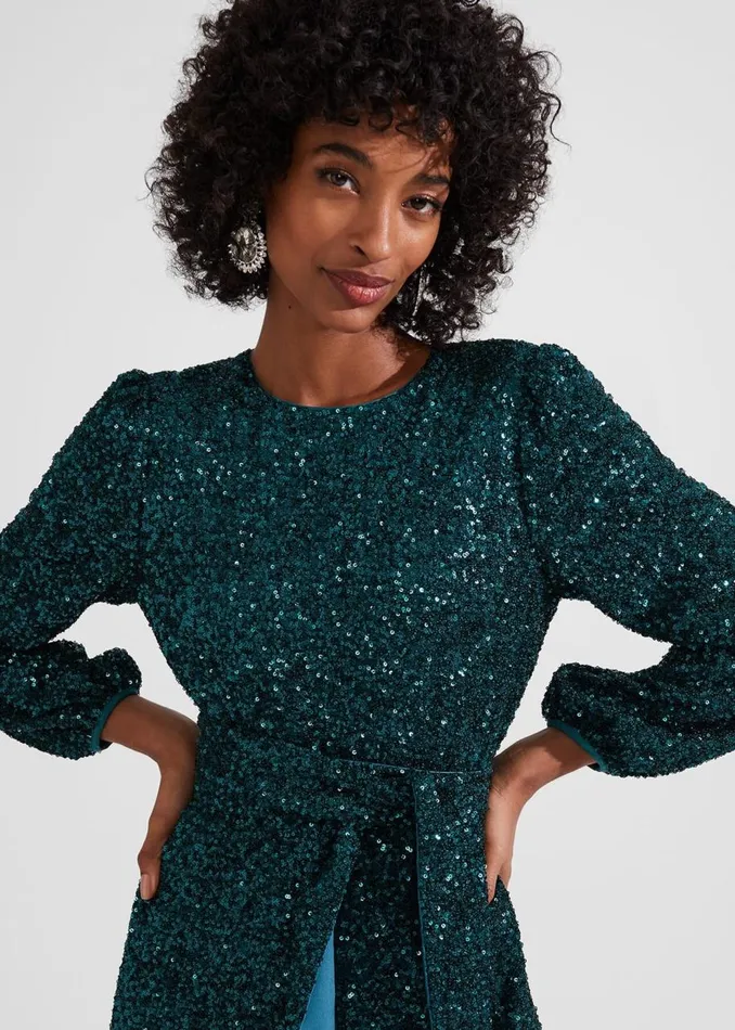Dresses and Jumpsuits Women HOBBS Bette Sequin Dress Evergreen