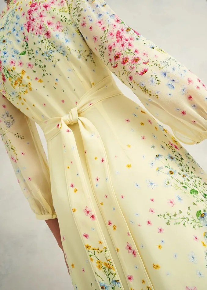 Dresses and Jumpsuits Women HOBBS Emma Silk Dress Yellow Multi