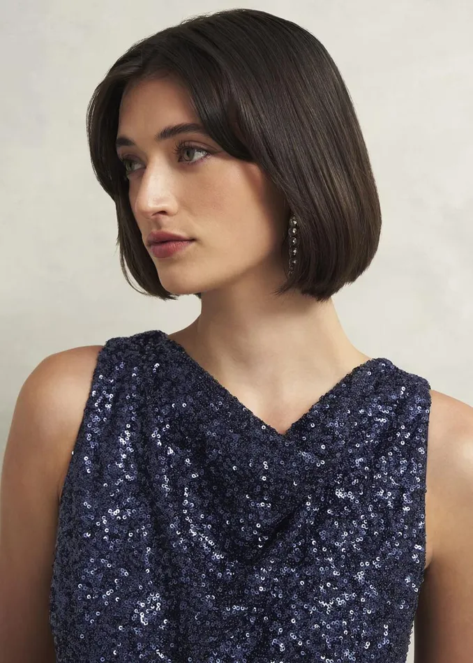 Dresses and Jumpsuits Women HOBBS Zuri Sequin Jumpsuit Midnight Navy
