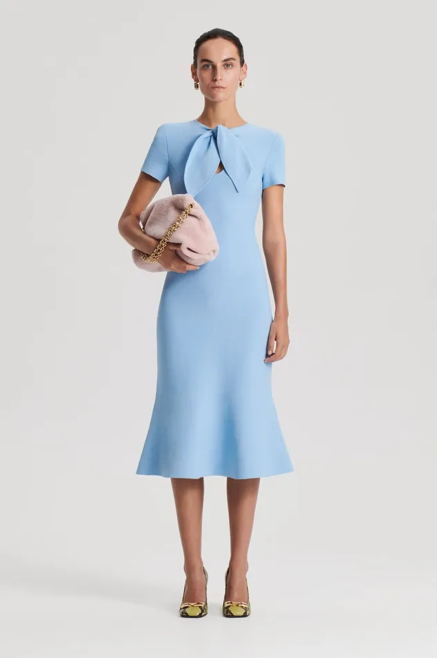 Dresses CREPE KNIT CRAVAT DRESS RIVIERA Scanlan Theodore Women