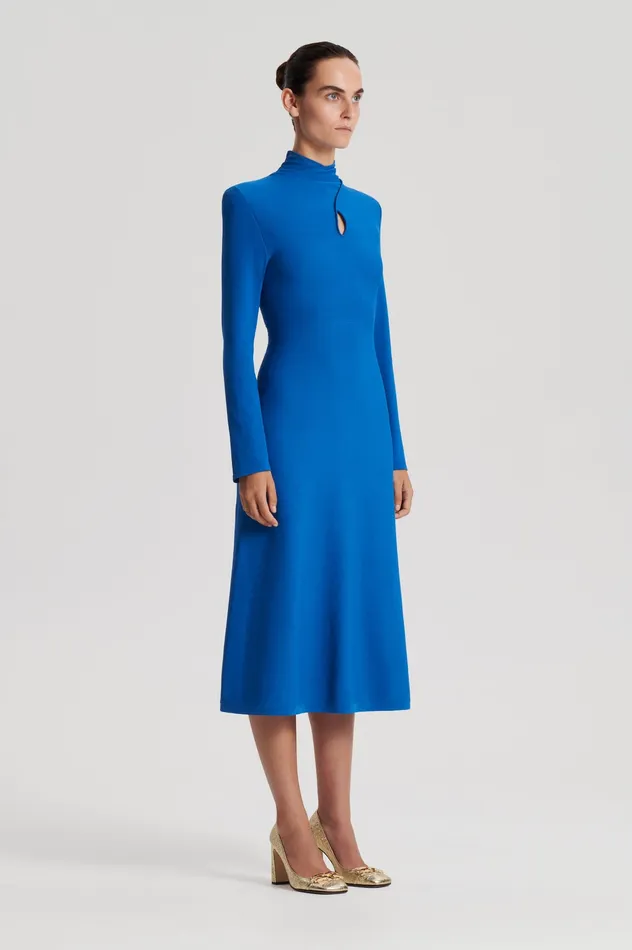 Dresses CREPE KNIT TURBAN TWIST DRESS PRUSSIANBLUE 8211 Scanlan Theodore Women