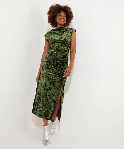 Dresses Joebrowns Apparel Daria Velour Dress Green