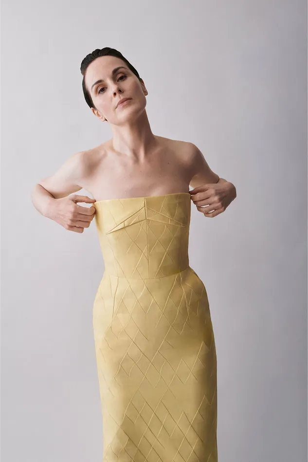 Dresses Pola Strapless Dress In Lemon Embossed Cloque Emilia Wickstead Women