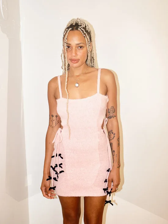 Dresses Tie Me Knit Mini Dress Pink Lisa Says Gah Women