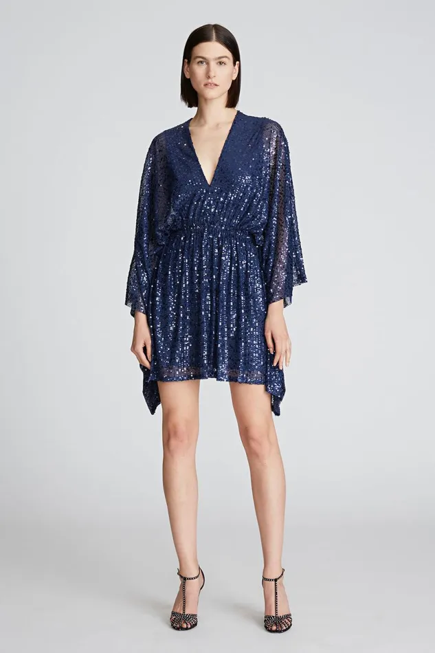 Dresses Women Halston Catalina Dress In Sequins Navy