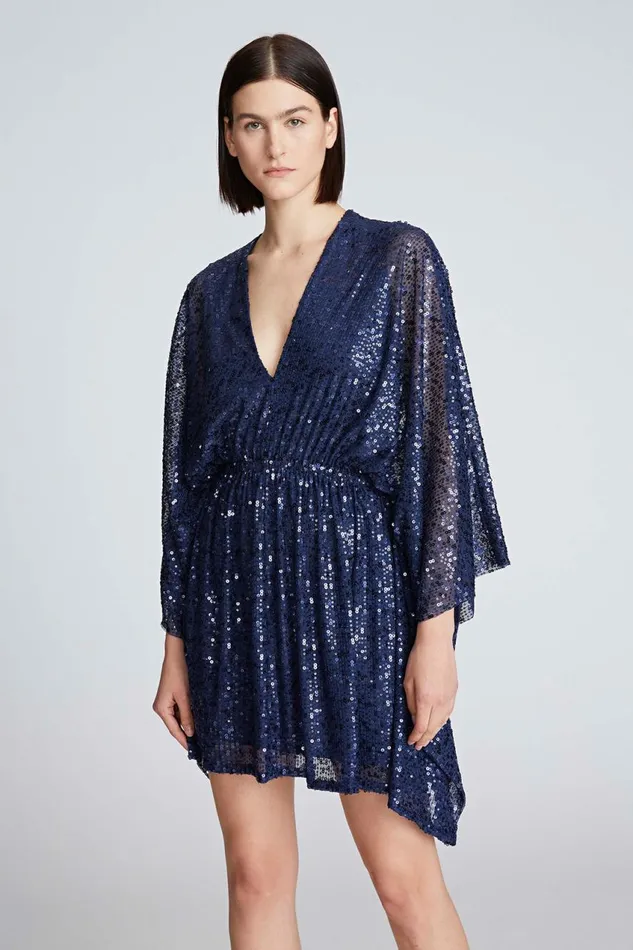 Dresses Women Halston Catalina Dress In Sequins Navy
