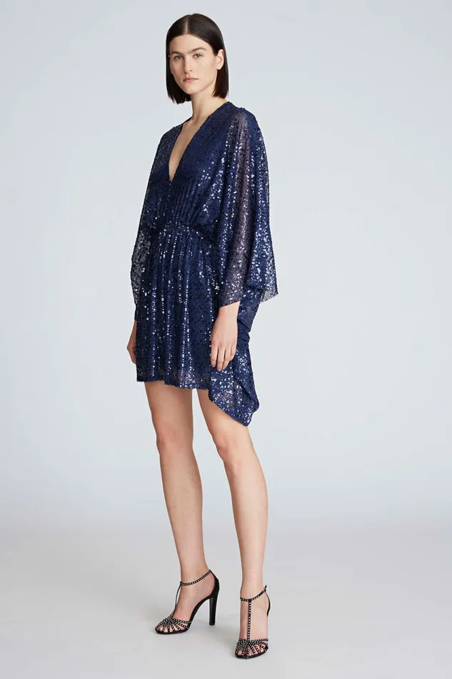 Dresses Women Halston Catalina Dress In Sequins Navy