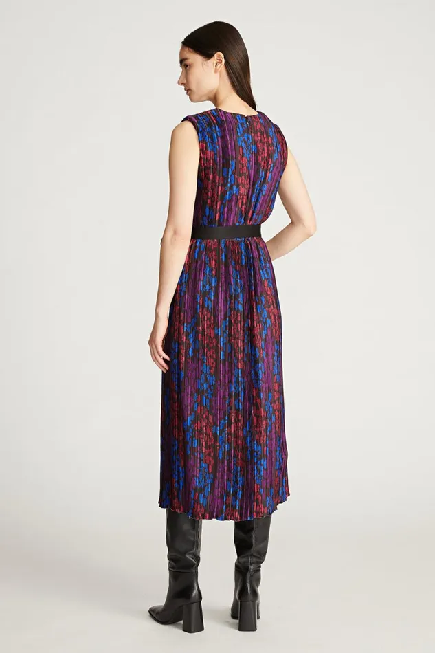 Dresses Women Halston Kieran Dress In Printed Pleat Multi Floral Print