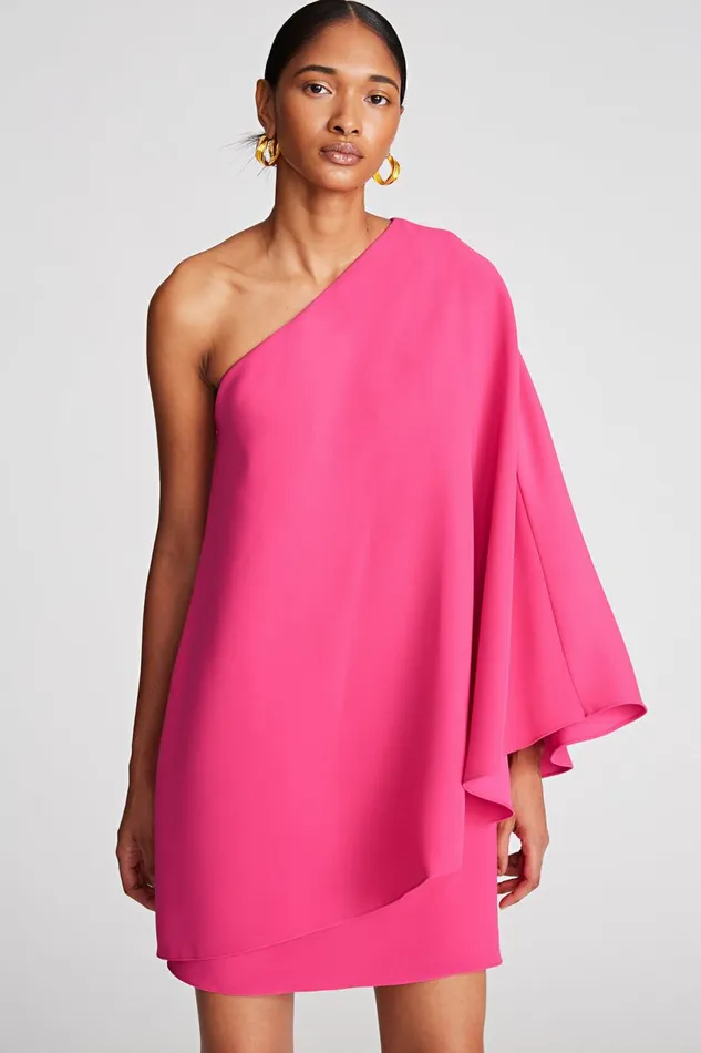 Dresses Women Halston Melina Dress In Stretch Crepe Magenta