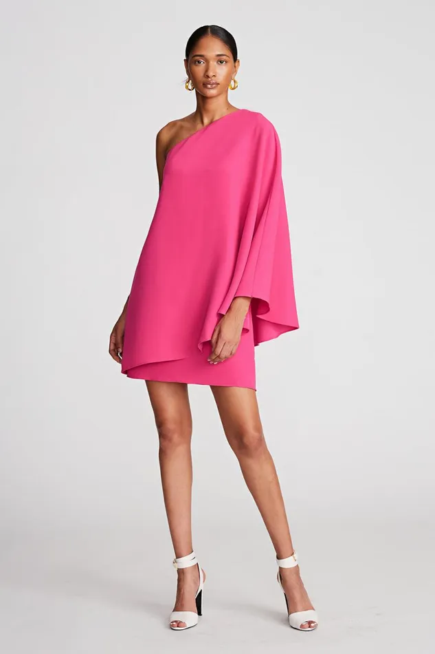 Dresses Women Halston Melina Dress In Stretch Crepe Magenta