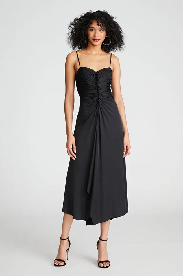 Dresses Women Halston Nadine Dress In Sheer Jersey Black