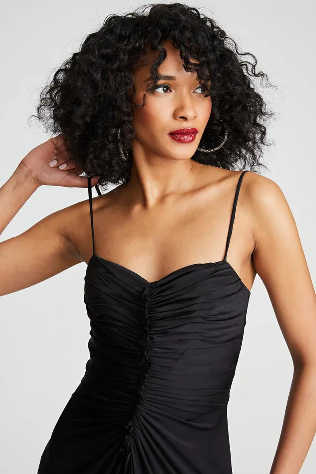Dresses Women Halston Nadine Dress In Sheer Jersey Black