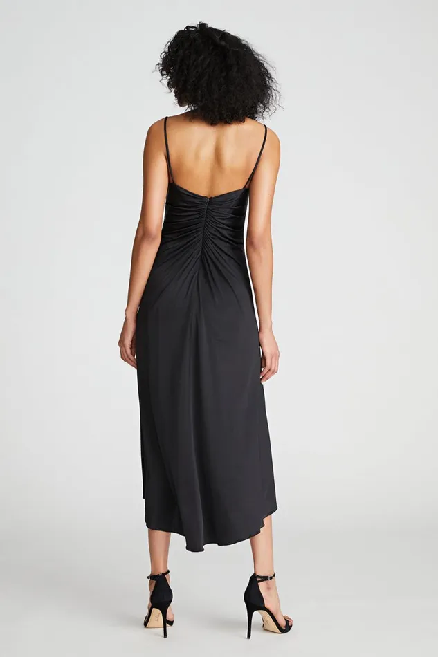 Dresses Women Halston Nadine Dress In Sheer Jersey Black