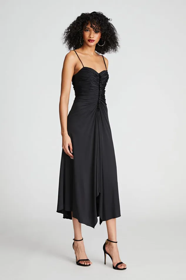 Dresses Women Halston Nadine Dress In Sheer Jersey Black