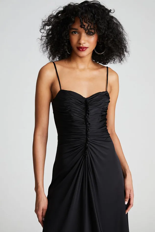 Dresses Women Halston Nadine Dress In Sheer Jersey Black