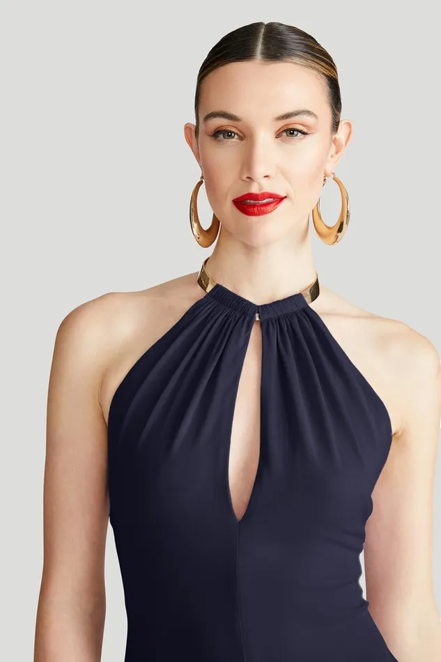 Dresses Women Halston Oriana Gown In Matte Jersey Navy