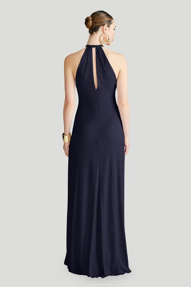 Dresses Women Halston Oriana Gown In Matte Jersey Navy