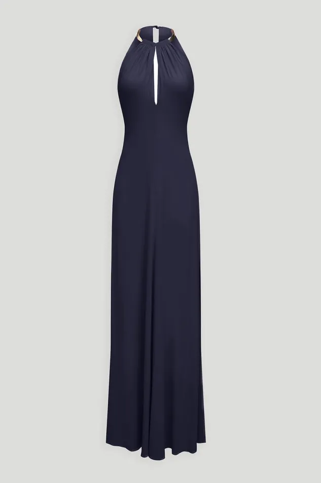 Dresses Women Halston Oriana Gown In Matte Jersey Navy