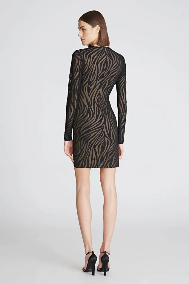 Dresses Women Halston Tatum Dress In Zebra Burnout Black