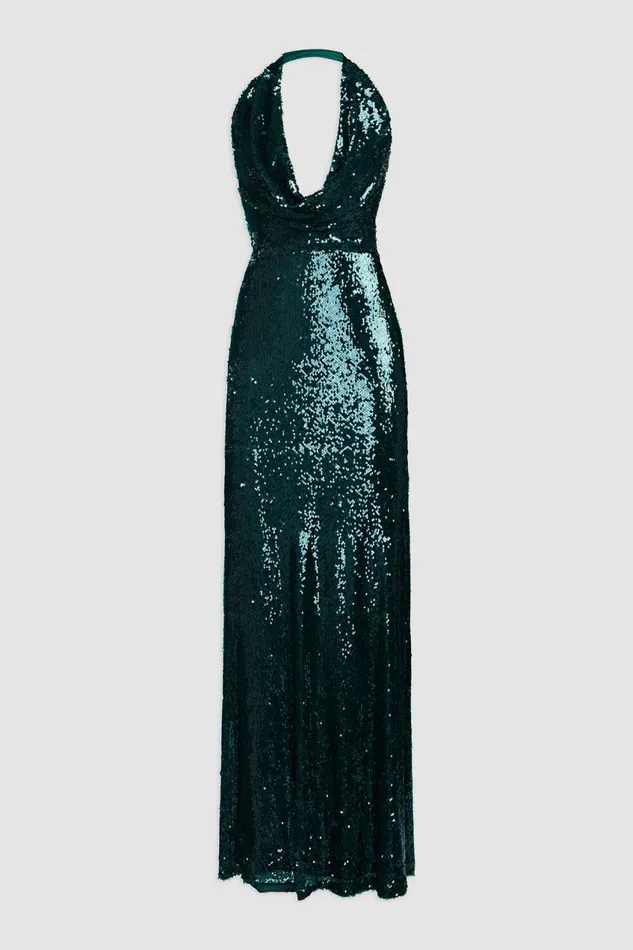 Dresses Women Halston Tova Gown In Tinted Sequin Atlantic
