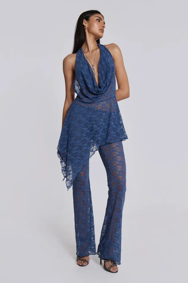 Dresses Women Jaded London Shop Blue Riva Lace Coord Set