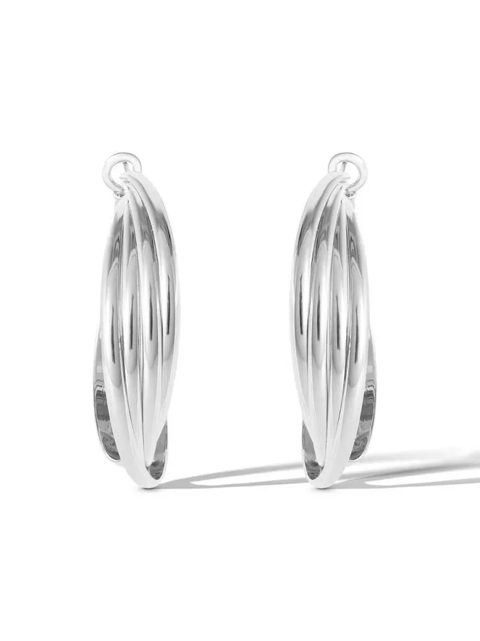 Earrings Accessories Jessica Simpson Twisted Layered Hoop Earrings In Silver