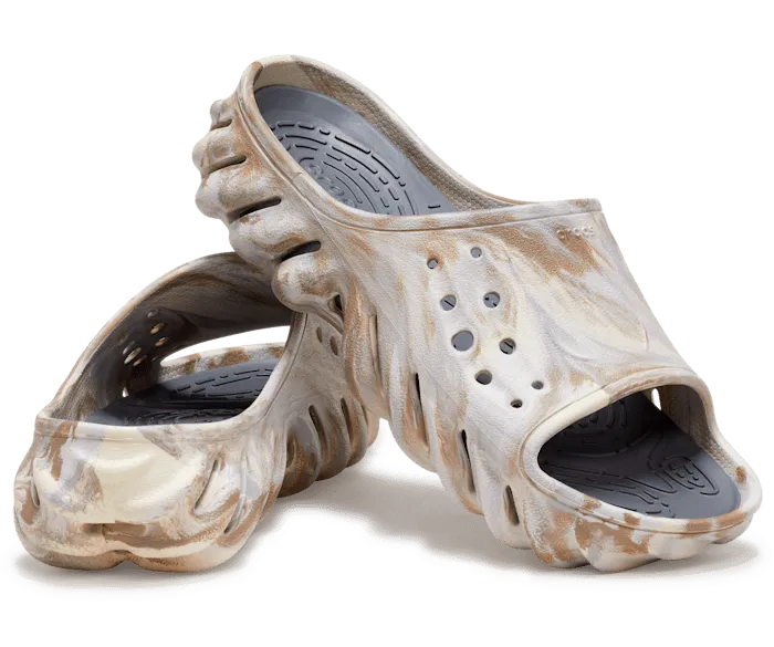 Echo Marbled Slide Bone Multi Men Crocs Slides