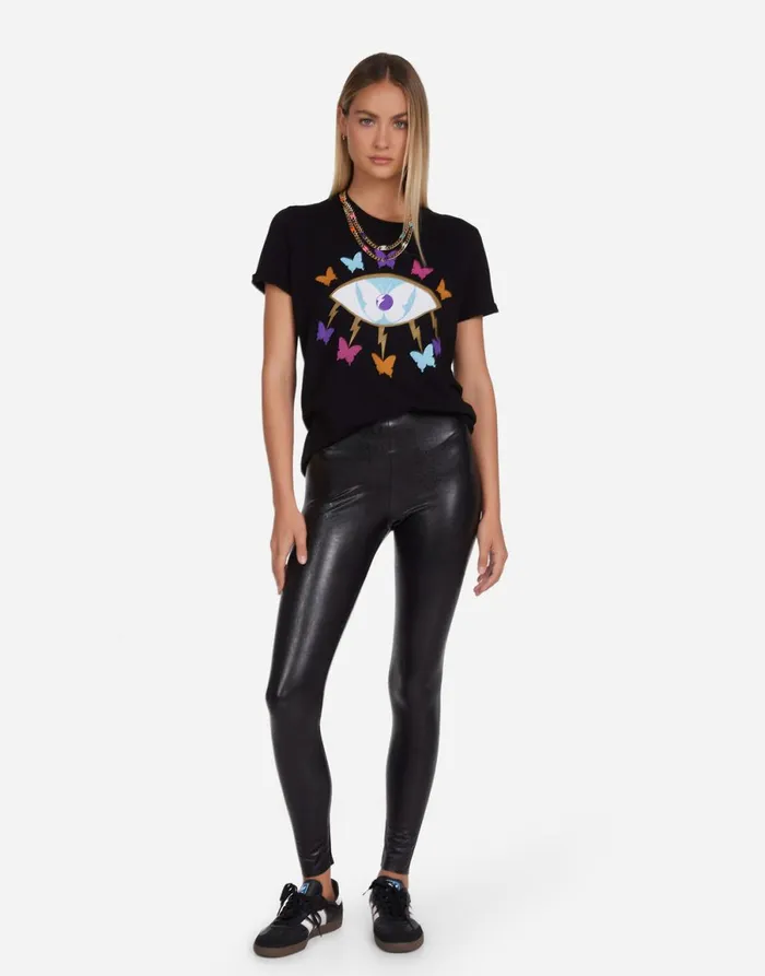 Edda Butterfly Eye Black Women039s Lauren Moshi Short Sleeve