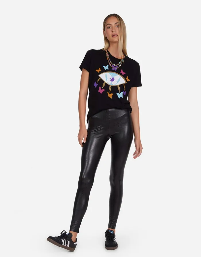 Edda Butterfly Eye Black Women039s Lauren Moshi Short Sleeve
