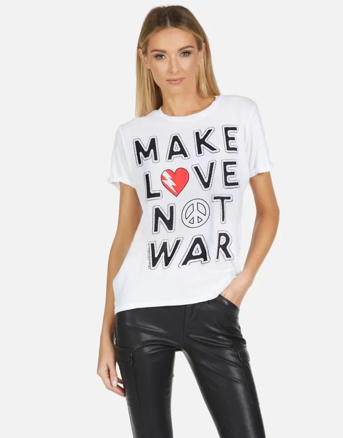 Edda X Make Love Not War White Women039s Lauren Moshi Short Sleeve