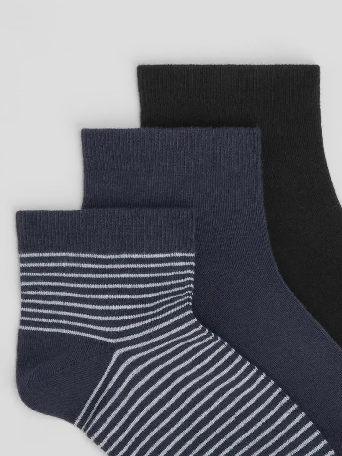 Eileen Fisher Accessories Cotton Ankle Sock 3Pack Ocean 8211 Shop