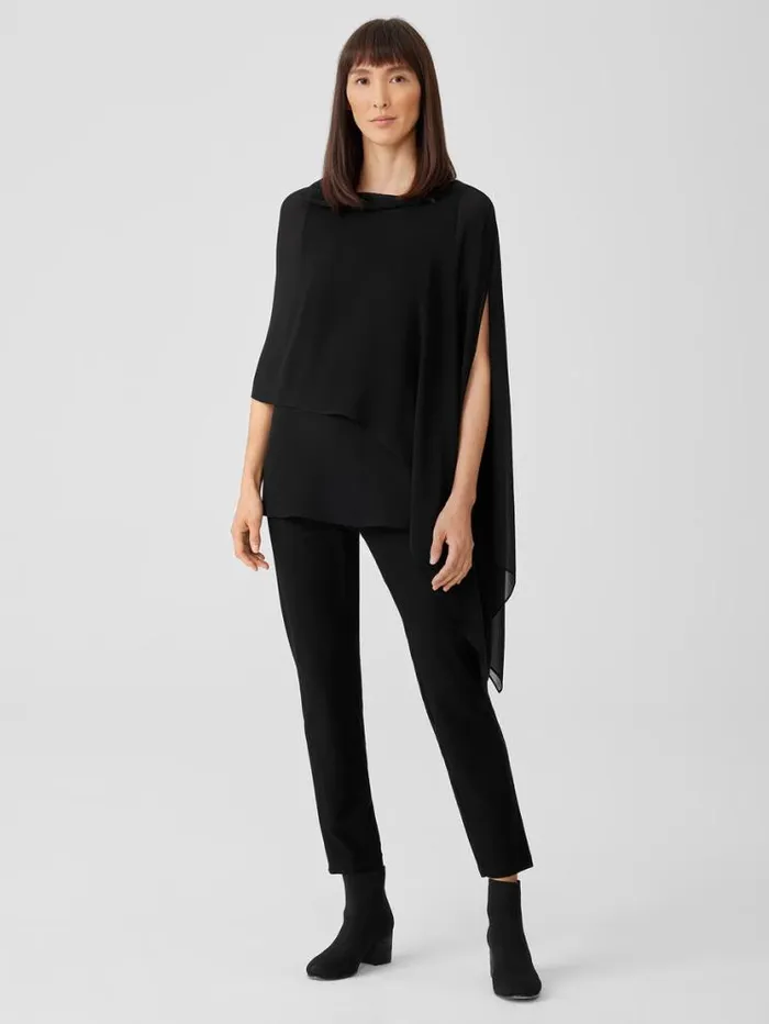 Eileen Fisher Accessories System Sheer Silk Georgette Wrap Black 8211 Shop