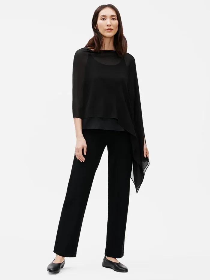 Eileen Fisher Accessories System Sheer Silk Georgette Wrap Black 8211 Shop