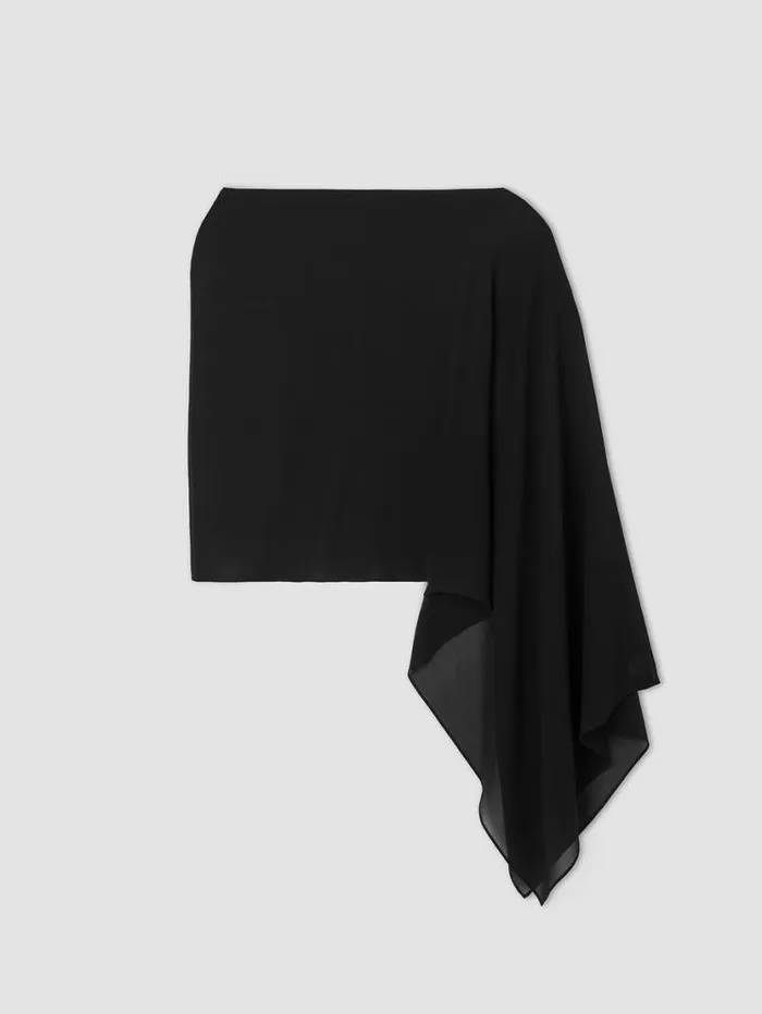 Eileen Fisher Accessories System Sheer Silk Georgette Wrap Black 8211 Shop