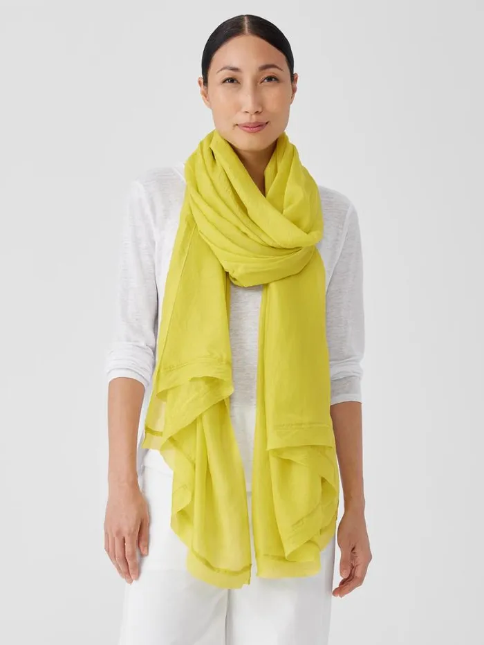 Eileen Fisher Accessories Washed Silk Parachute Scarf Citron 8211 Shop