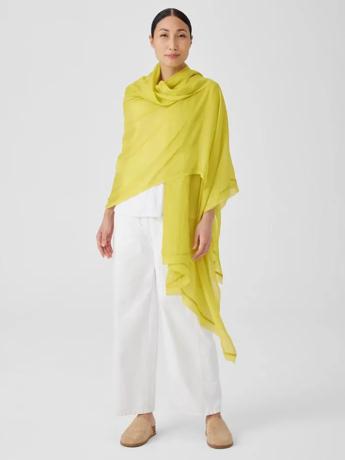 Eileen Fisher Accessories Washed Silk Parachute Scarf Citron 8211 Shop