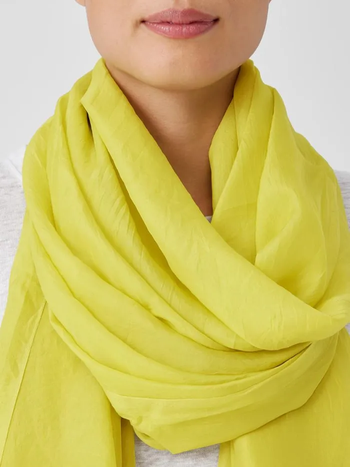 Eileen Fisher Accessories Washed Silk Parachute Scarf Citron 8211 Shop