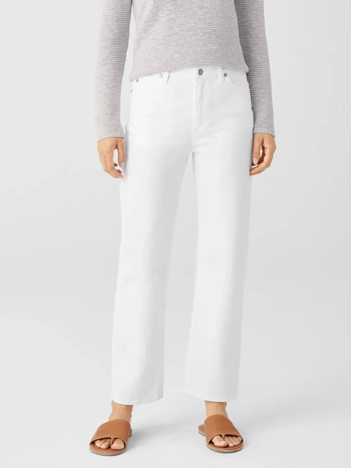 Eileen Fisher Denim Organic Cotton Denim Straight Ankle Jean White 8211 Shop