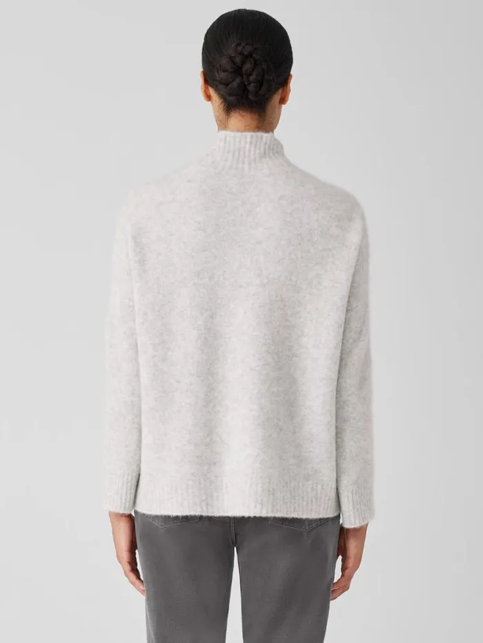 Eileen Fisher Extended Sizing 1X3X Cashmere Silk Bliss Turtleneck BoxTop Pearl 8211 Shop