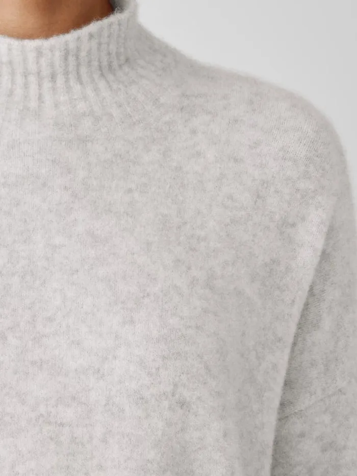 Eileen Fisher Extended Sizing 1X3X Cashmere Silk Bliss Turtleneck BoxTop Pearl 8211 Shop