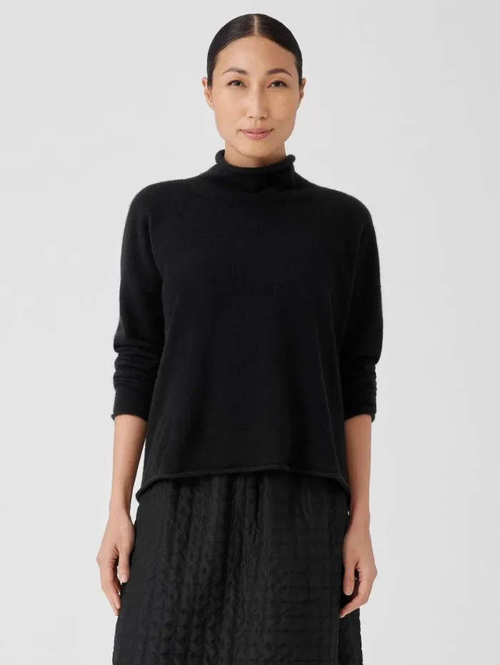 Eileen Fisher Extended Sizing 1X3X Italian Cashmere Turtleneck Top Black 8211 Shop