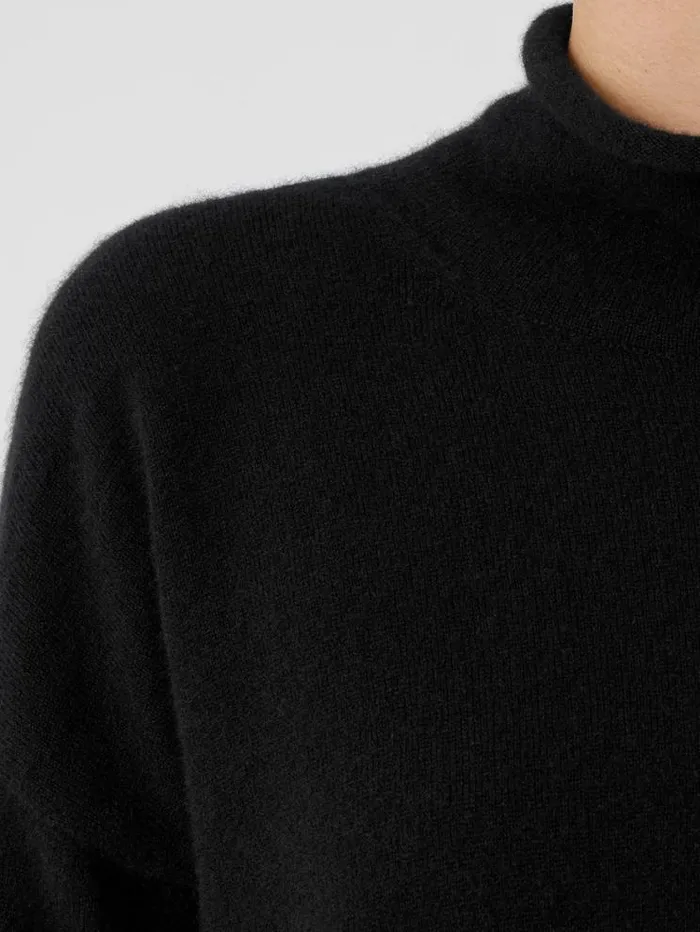 Eileen Fisher Extended Sizing 1X3X Italian Cashmere Turtleneck Top Black 8211 Shop