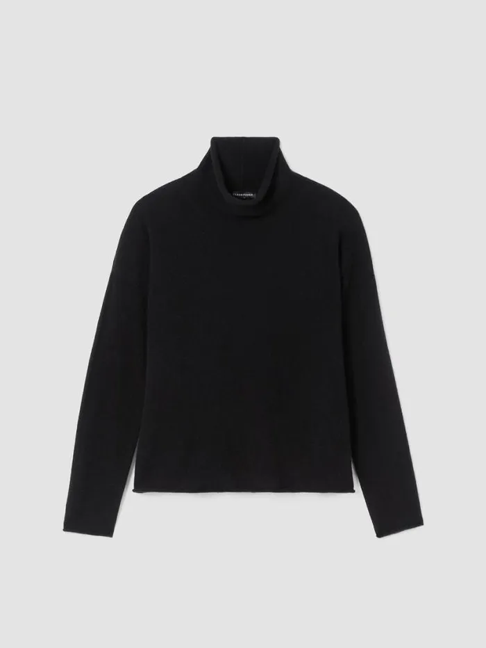 Eileen Fisher Extended Sizing 1X3X Italian Cashmere Turtleneck Top Black 8211 Shop
