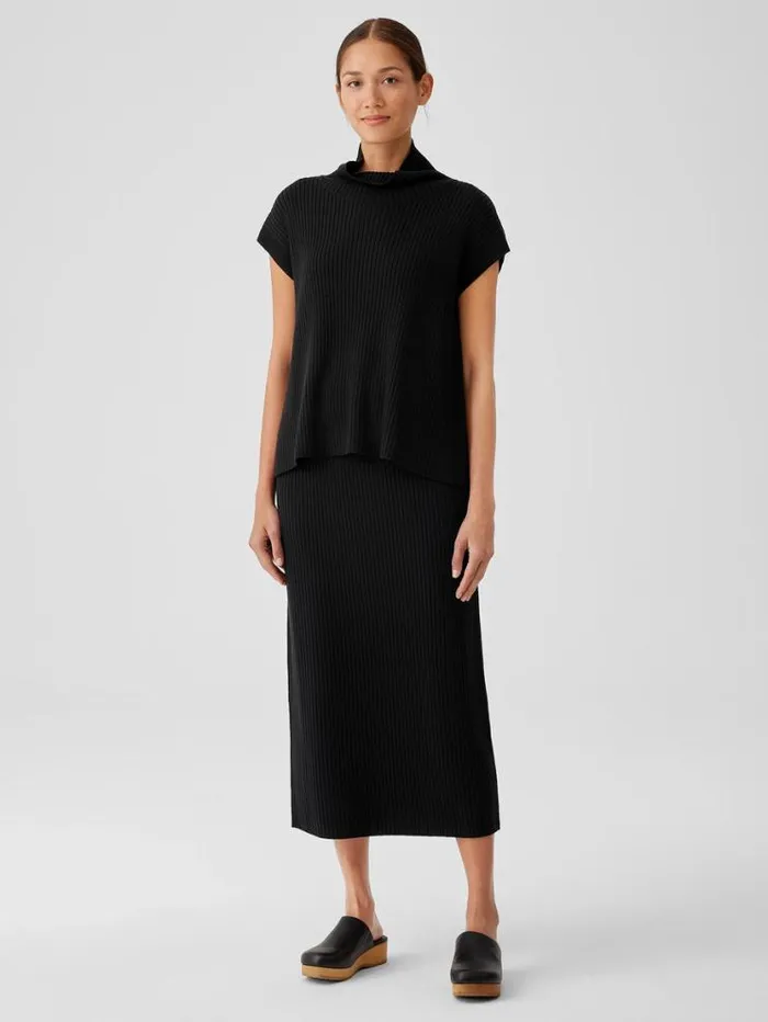 Eileen Fisher Extended Sizing 1X3X Merino Turtleneck Top In Regenerative Wool Black 8211 Shop