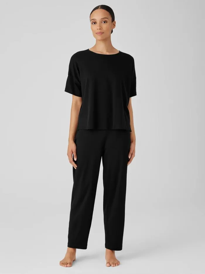 Eileen Fisher Extended Sizing 1X3X Organic Cotton Interlock Lantern Sleep Pant Black 8211 Shop
