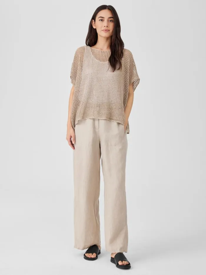 Eileen Fisher Extended Sizing 1X3X Organic Linen DlavBateau Neck Top Natural 8211 Shop