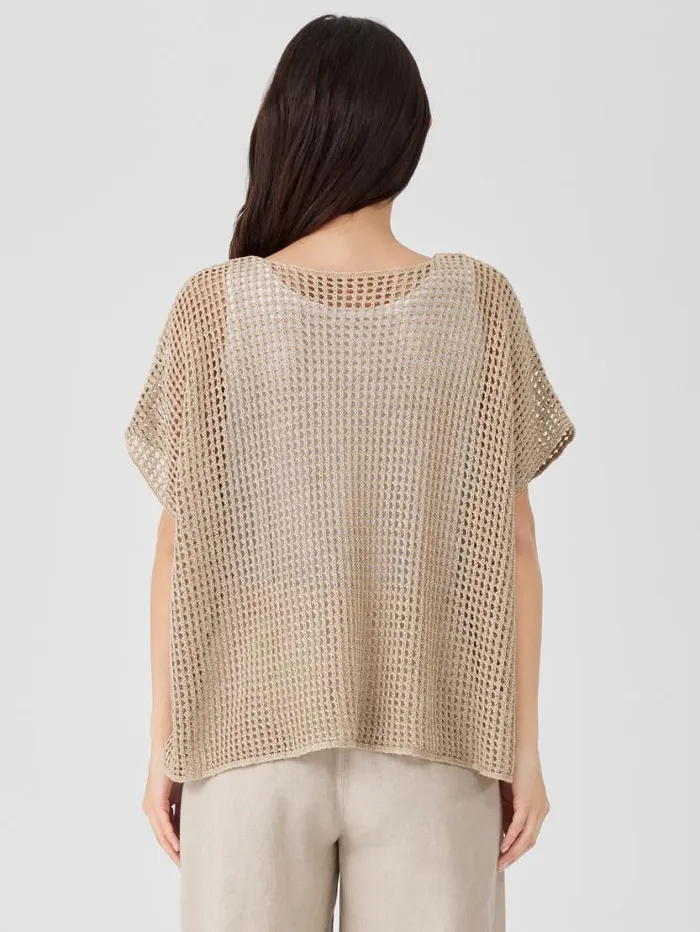 Eileen Fisher Extended Sizing 1X3X Organic Linen DlavBateau Neck Top Natural 8211 Shop